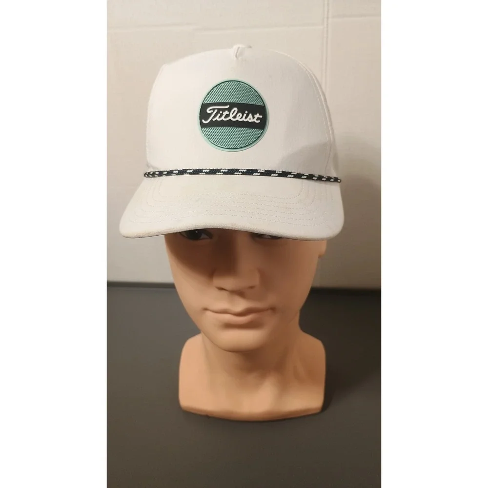 Titleist Golf Hat Youth One Size White Mint Green Good Rope Snapback Cap